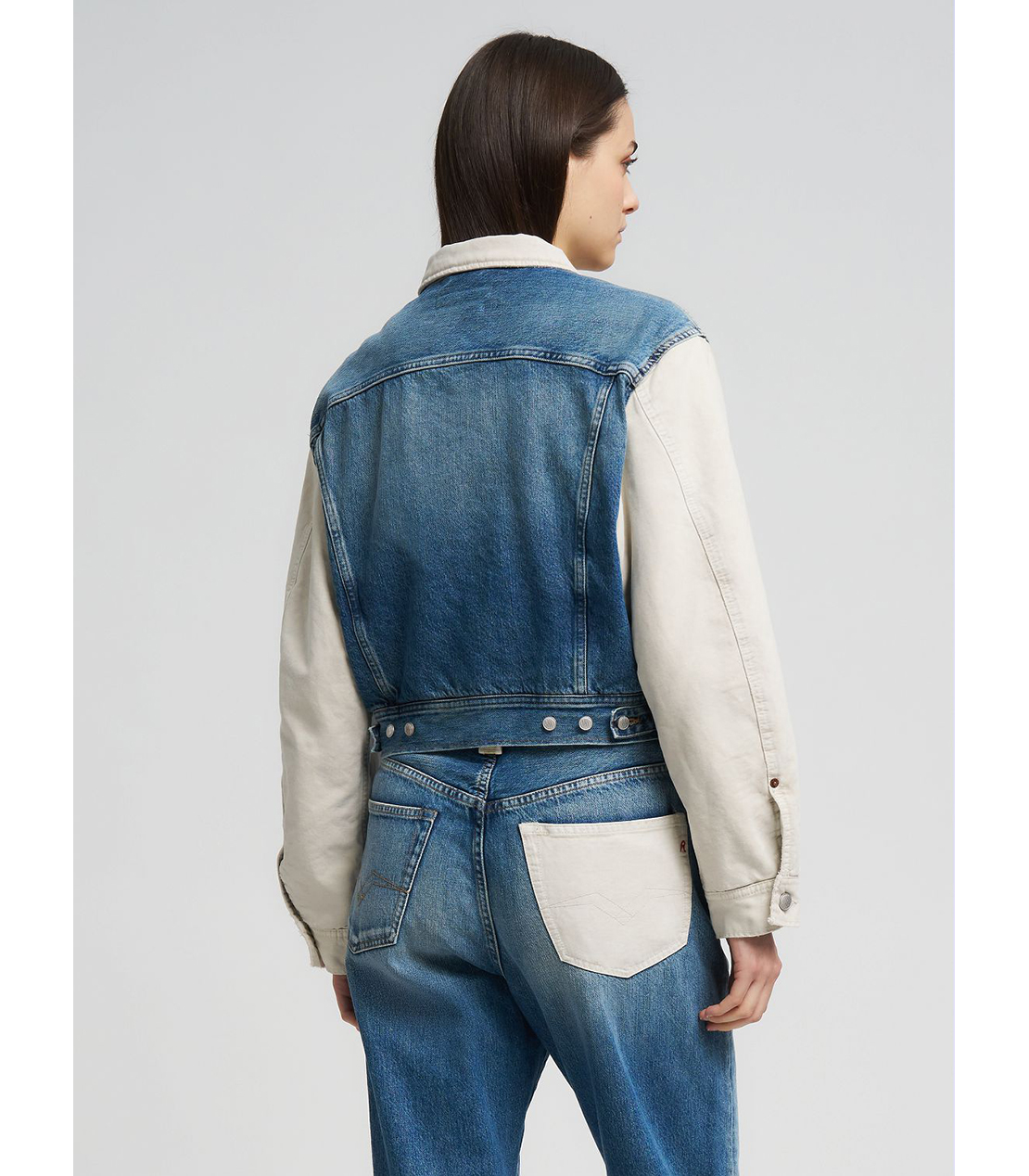 W9Z1 ギャバジン＆デニムジャケット 詳細画像 ブルー 3